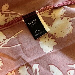 Shein bold floral blouse